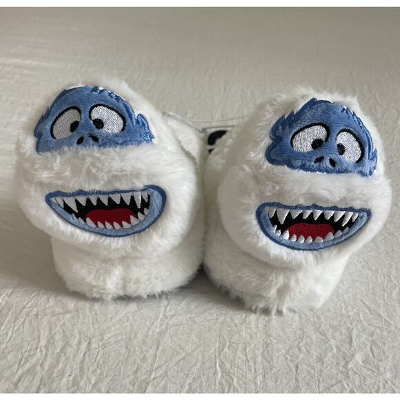 Abominable Snowman Plush Slippers White Rudolph Reindeer Toddler Size 9-10 NWT - Picture 1 of 4